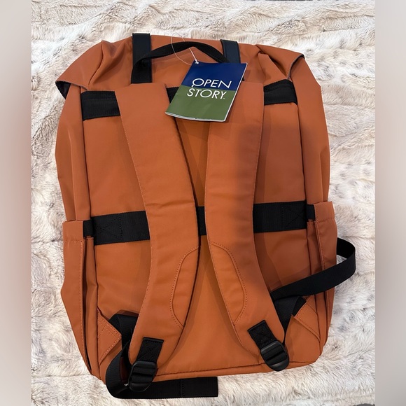 Open Story Fitted Flap Backpack - Amber Brown NWT - Picture 8 of 8